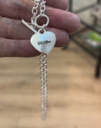 Sterling Silver Engraveable Personalized Heart Necklace