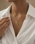 Heart Chakra Necklace – 14k Solid Gold Anahata Chakra Medallion Pendant, Spiritual Yoga Jewelry