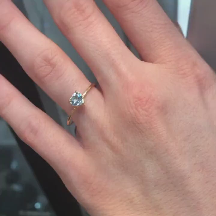 Heart Cut Aquamarine Ring 14k Gold