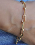 Gold Chunky Bracelet, Gold Filled Link Chain Bracelet
