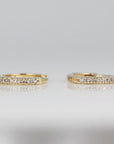 14k Solid Gold Diamond Huggie Hoops (SINGLE or PAIR)