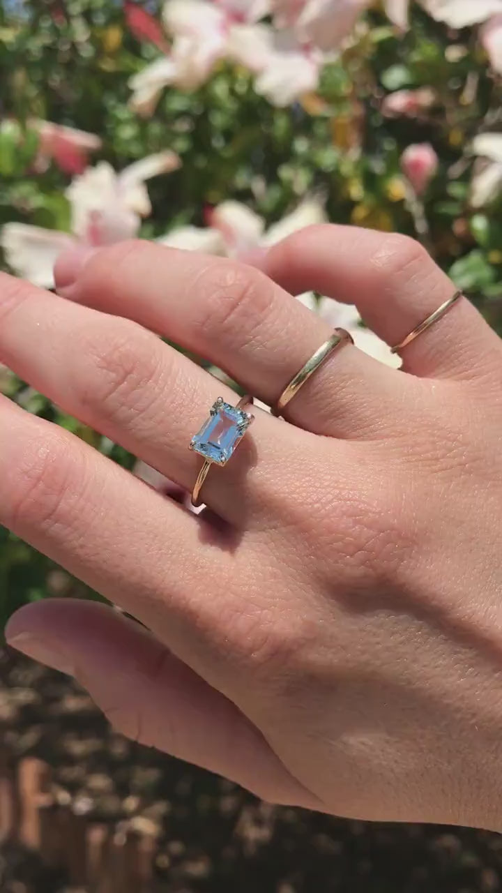 Aquamarine Engagement Ring