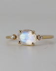 Diamond & Moonstone Engagement Ring