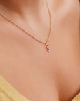 Genuine Diamond Initial Necklace 14k Gold