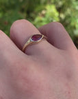 East West Pear Pink Tourmaline Dome Ring 14k Gold