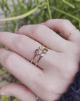 14k Gold Diamond & Pink Tourmaline Ring