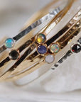Birthstone Gems Cuff Bracelets Gold Filled or Sterling Silver