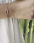 Diamond Heart Bracelet in 14k Gold