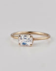 One of a Kind Rainbow Moonstone Ring, 14K Solid Gold, Faceted Cushion Cut Moonstone Ring, Unique Gemstone Ring