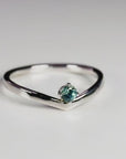 Blue Montana Sapphire V Shaped Ring 14K Gold