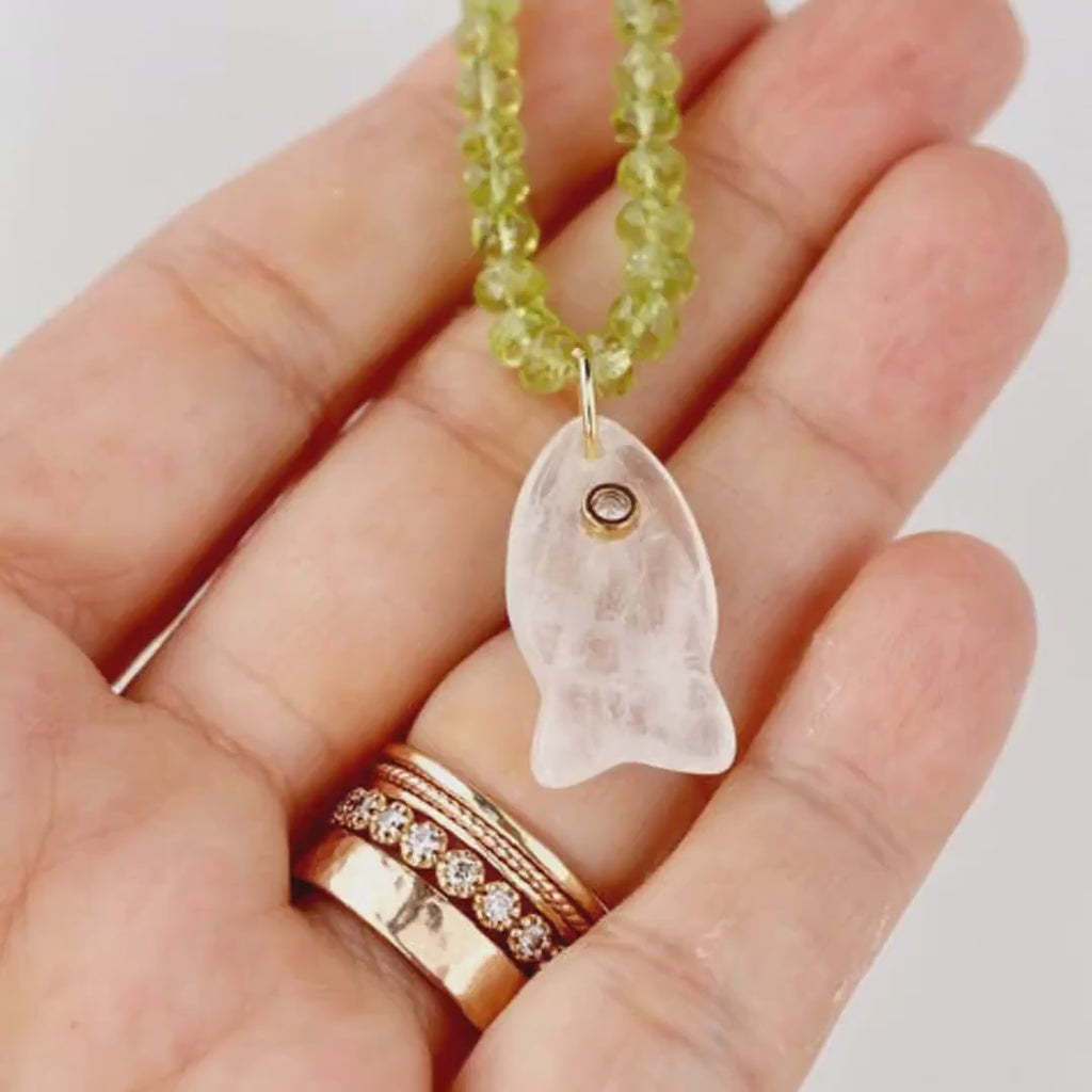 Peridot Rondelle Necklace on Silk, 23" Hand Knotted Strand with Gold Filled Lobster Clasp, August Birthstone