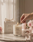 Tender Soy Wax Candle – Peony Petals & Vanilla Musk | 8 oz Luxury Candle | Melt’m Quiet Collection