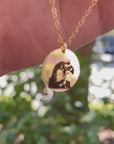 Actual Handwriting Disk Necklace, Kids Name Gold Pendant