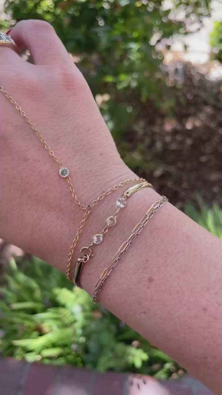 Three Birthstone Bracelet 14k Gold Filled