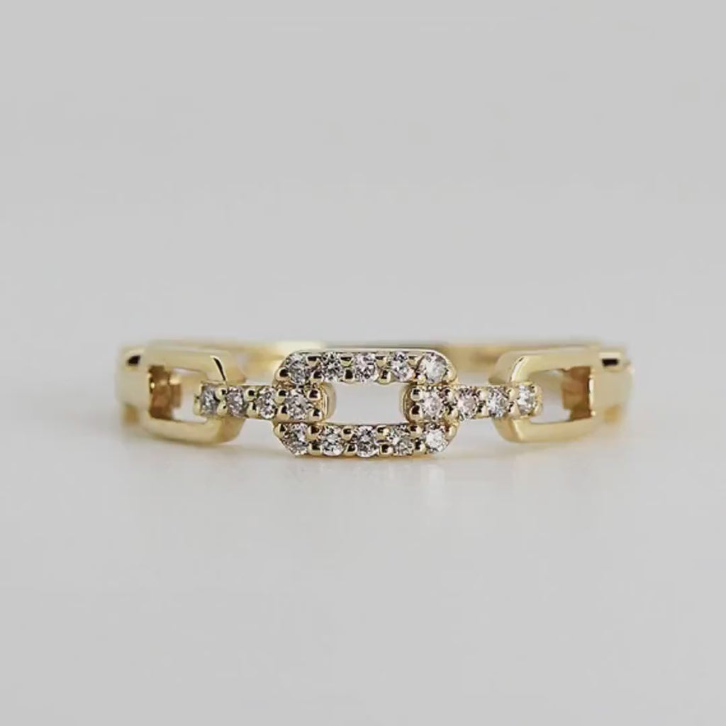 14k Gold Link Chain Ring