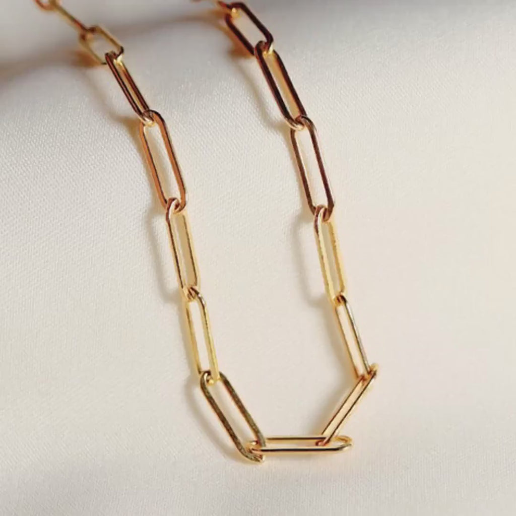 Gold Filled Paperclip Link Chain Necklace