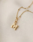 Gold Filled Satellite Initial Necklace - Personalized Dainty Letter Pendant