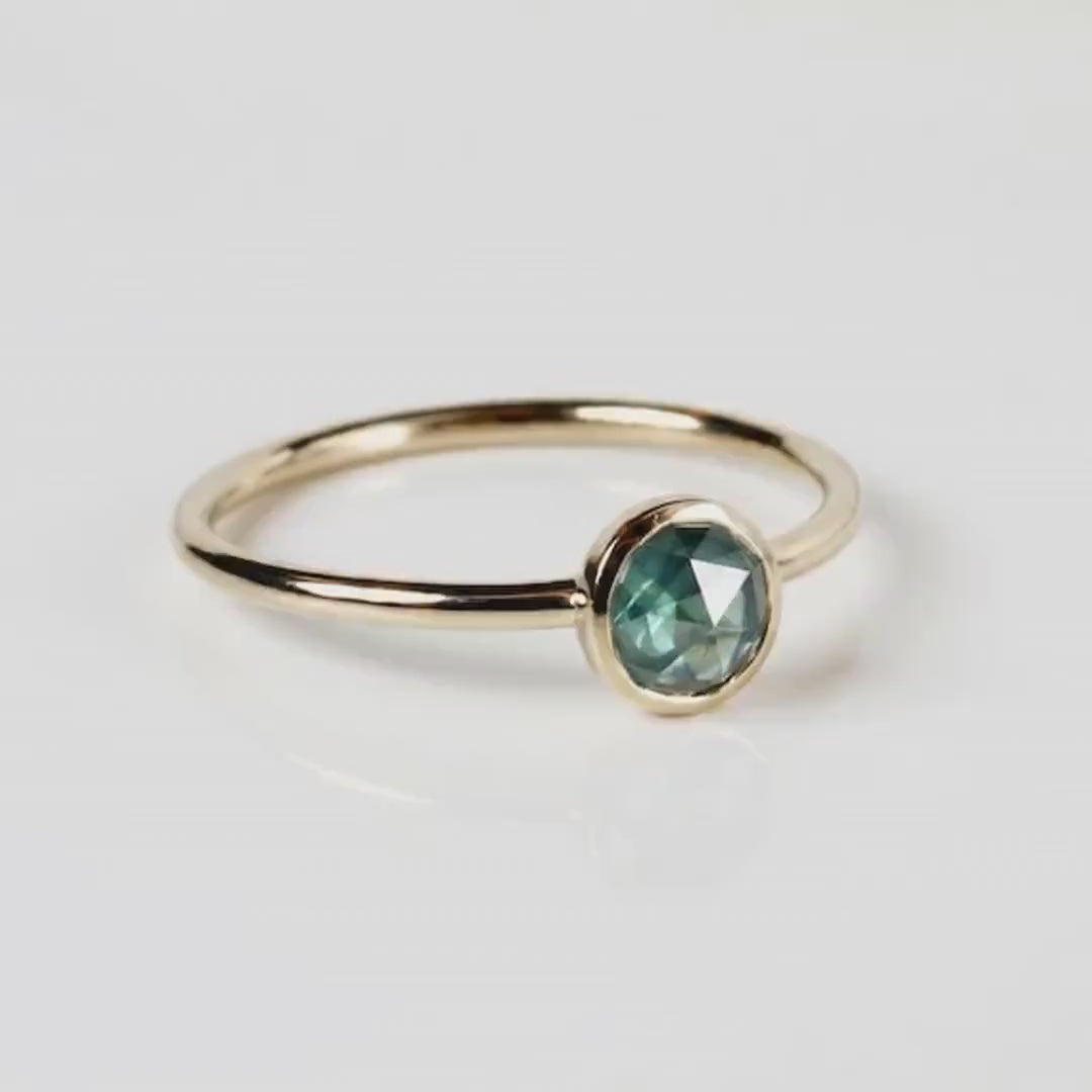 Teal Green Montana Sapphire Ring
