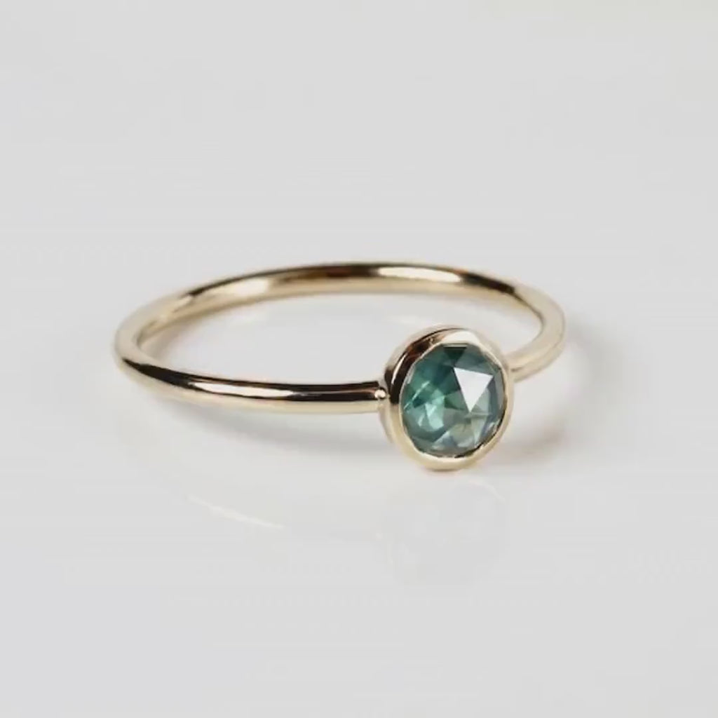 Teal Green Montana Sapphire Ring