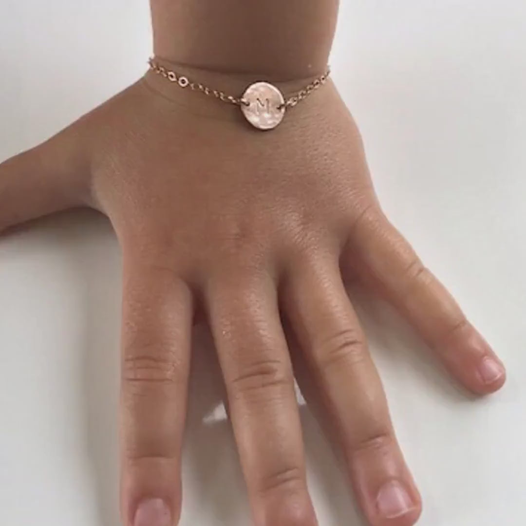 14k Gold Filled Personalized Initial Bracelet for Baby and Kids