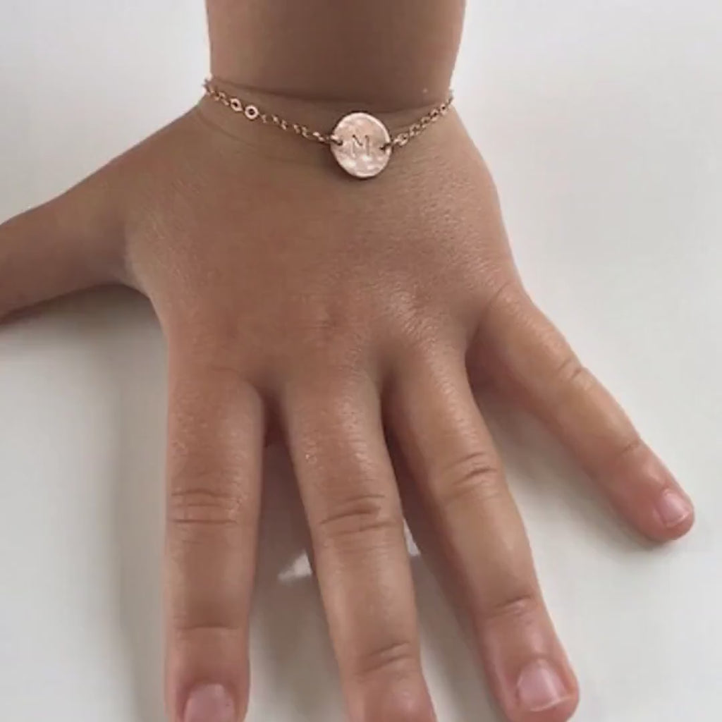 14k Gold Filled Personalized Initial Bracelet for Baby and Kids