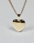 14k Solid Gold Personalized Heart Locket Necklace, Memorial Photo Pendant Necklace
