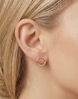 10mm Hammered Circle Stud Earrings, Gold Filled or Sterling Silver Studs