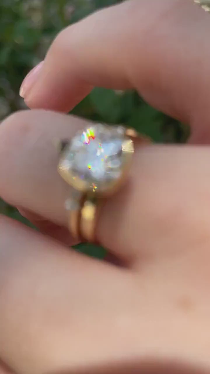 Cushion Cut Moissanite Engagement Ring 14k Gold JULIET