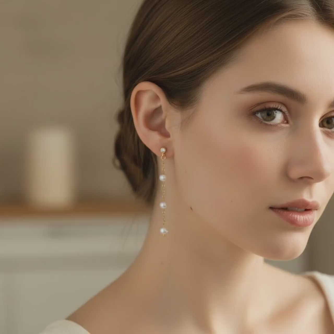 Freshwater Pearl Drop Earrings, Gold Filled Pearl Dangle Earrings, Zircon Stud Pearl Earrings, Minimal Gold Earrings, Bridal Pearl Jewelry