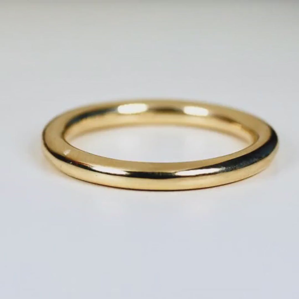 2.5mm Dome Matte Wedding Ring 14k Gold