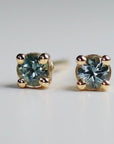 Tiny Blue Montana Sapphire Earrings 14k Gold (SINGLE or PAIR)