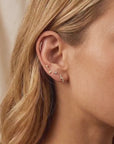 CZ Arrow Flat Back Earring 14k Solid Gold (SINGLE OR PAIR)
