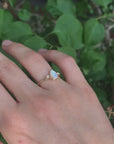 Pear Moonstone Ring with Diamond Accents