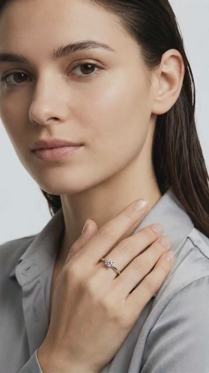 0.25ct Diamond Solitaire Ring 14K Solid White Gold