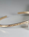 Gold Open Cuff Message Bracelet,  Handwriting Inside or Outside
