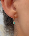 Emerald Earrings 14k Solid Gold