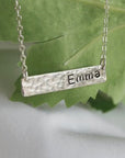 Personalized Gold or Sterling Silver Bar Necklace
