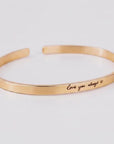 Custom Handwriting Cuff, 4mm Gold Filled Bracelet