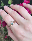 Gold Filled Chevron Ring, Curved Band Ring