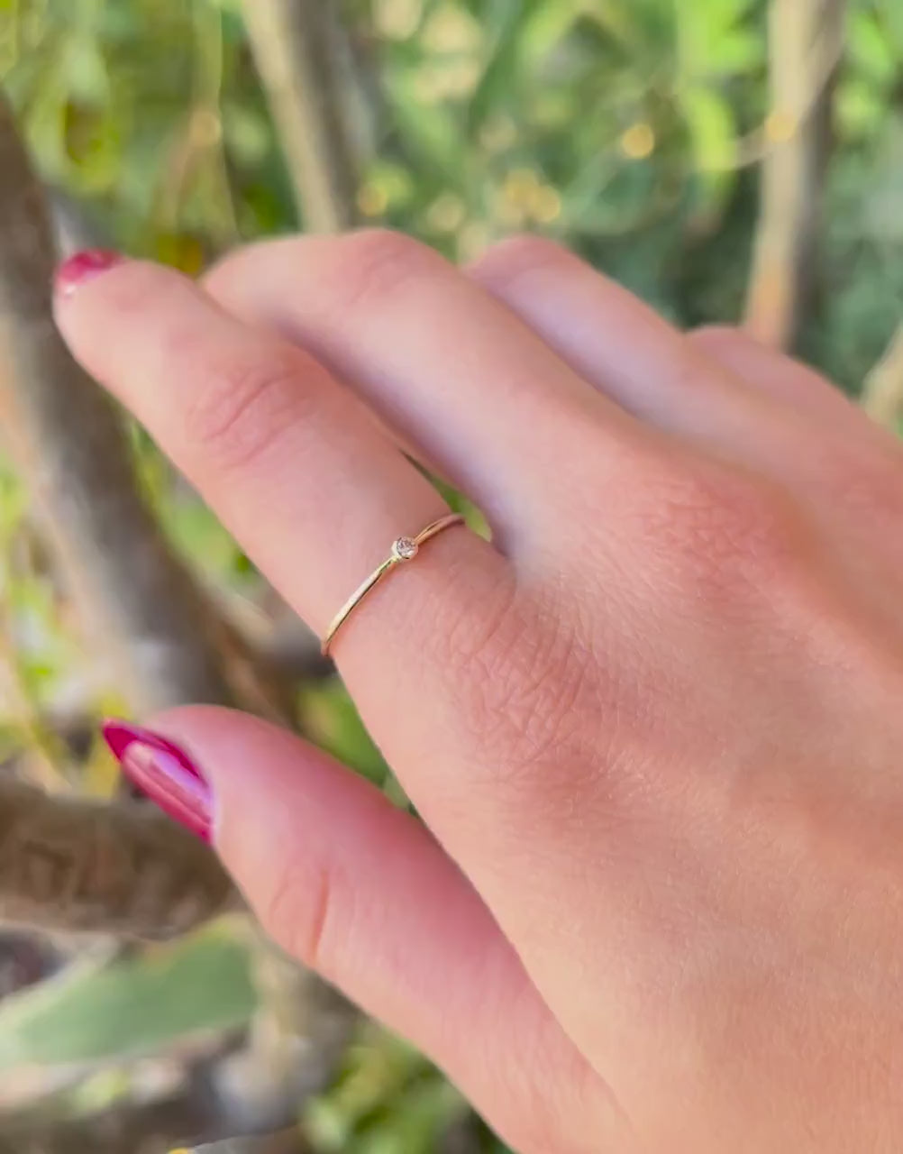 Dainty Tiny Diamond Ring in 14k Gold