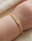 Engraved Kids Bar Bracelet Gold Filled, Custom Nameplate Bracelet for Baby or Toddler