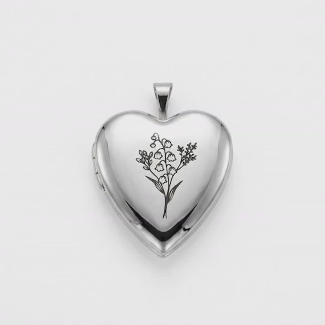Heart Photo Locket Necklace Sterling Silver,  Memorial Jewelry, Pet Memory Locket