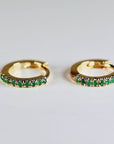 Mini Emerald Earrings 14k Gold (SINGLE or PAIR)