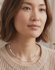 Dainty Sterling Silver Choker Necklace – Sequin Chain Minimalist Necklace, Simple Layering Jewelry Gift for Her
