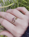Diamond & Green Tourmaline Ring 14k Gold