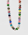 Multi Gemstone Necklace, Colorful Gemstone Beaded Necklace, 8mm Rondelle Beads, 14K Gold Filled, Hand Knotted Silk