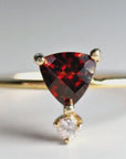 Diamond & Garnet Ring 14k Gold