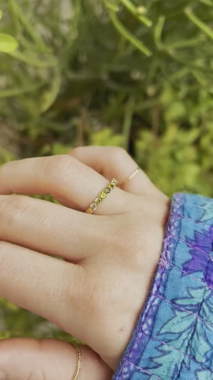 Ombre Ring Band in 14k Solid Gold