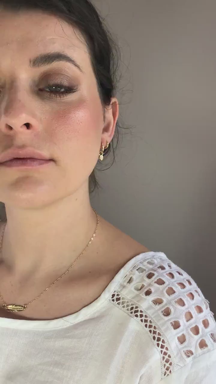 Pear Diamond Dangle Hoops Huggies