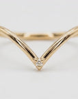 Big V Chevron Diamond Wedding Band in 14k Gold